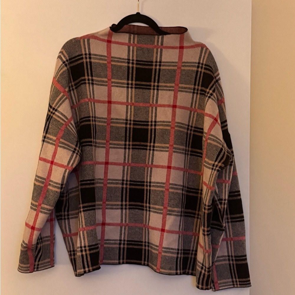 Tahari Red and Black Knit Sweater